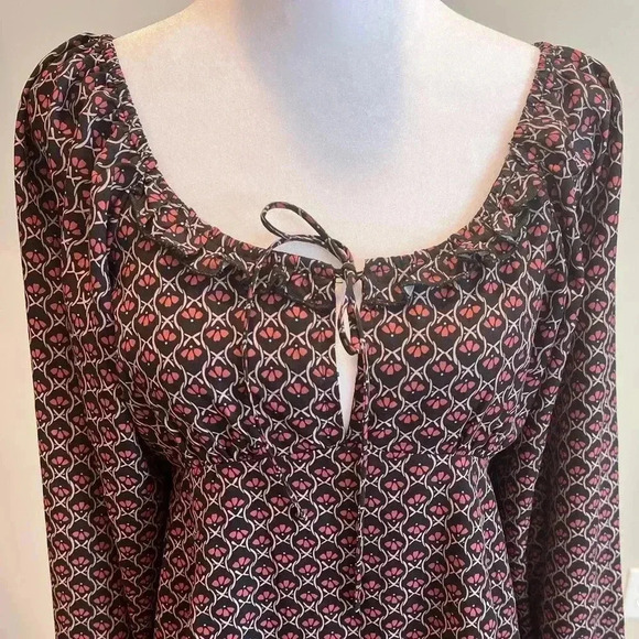 BOHME Large LAYNE PRINTED MIDI DRESS 
Long Sleeves Elastic
Smocked Back - Picture 3 of 8